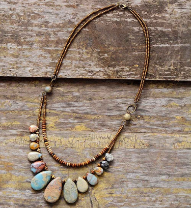 Native Teardrop Agate And Jasper Necklace-Your Soul Place